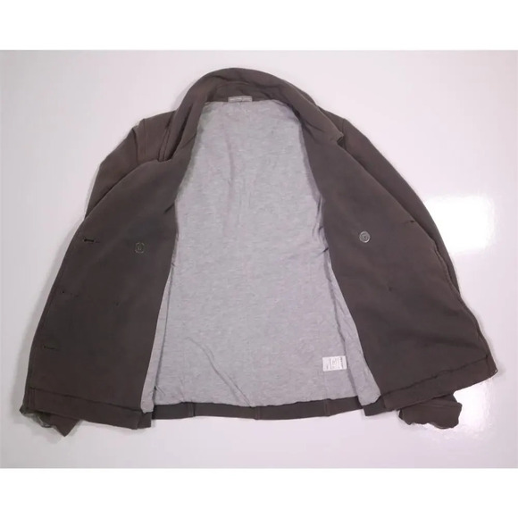 James Perse Double Breasted Cotton Pea Coat Style Sweater Jacket Gray Ladies 3/L - Picture 6 of 9